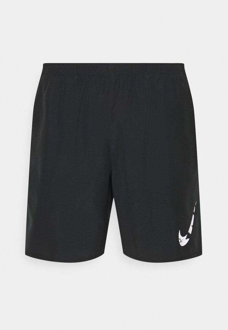 Černé sportovní šortky s elastickým pasem, lehkým materiálem a bílým logem Nike na spodní pravé straně.