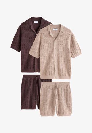 Next, REGULAR FIT - TEXTURED KNITTED SET 2 PACK - Lühikesed püksid - brown/neutral