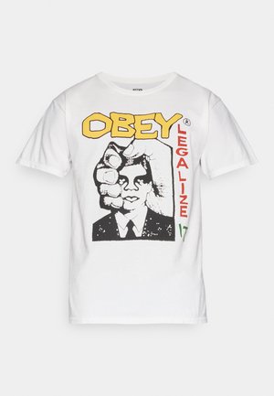 Obey Clothing LEGALIZE IT UNISEX - T-shirts print - pigment vintage white