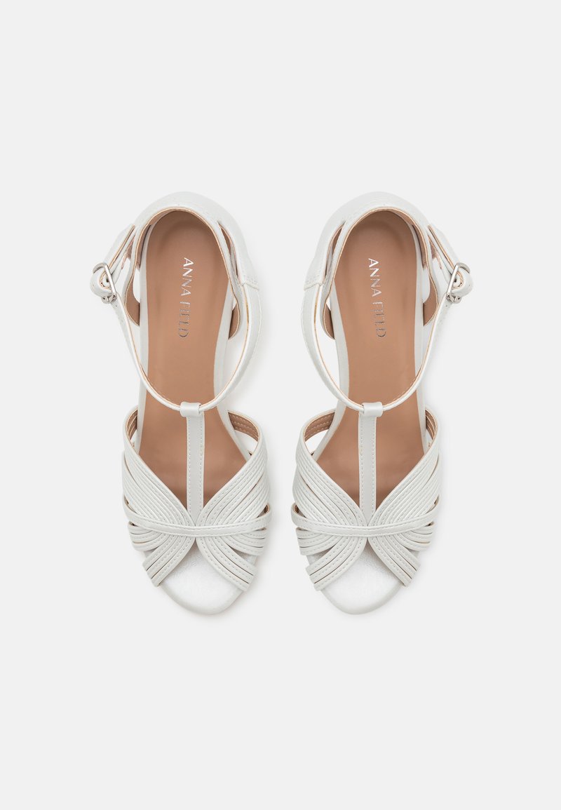 Sandales Femme Talons Bas Ann Marino - Blanc - Pointure 7 - Bout Ouvert & Talon Aéré