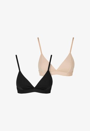 2-PACK - Liemenėlė su trikampio formos kaušeliais - black nude