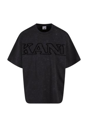 Karl Kani RETRO WASHED DISTRESSED BOXY TEE - Print T-shirt - black