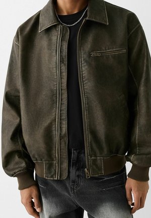 Imitatieleren jas - dark brown