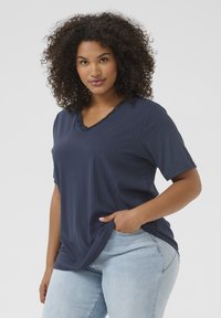 Kaffe Curve - KCFANANDA - Basic T-shirt - midnight marine cc Thumbnail Image 1