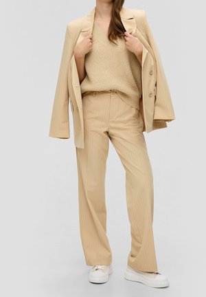 Striktrøje - mottled beige
