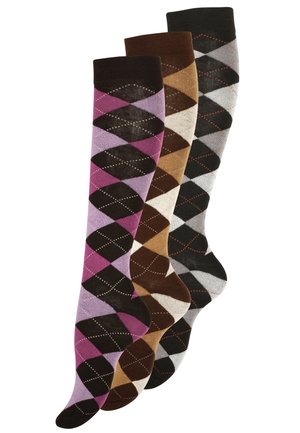 3 PAAR IM KLASSISCHEN KARODESIGN - Knee high socks - bunt