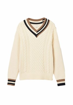 REGULAR FIT DAWSON CABLE CRICKET - Strickpullover - cream
