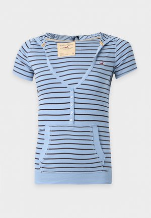 Hollister Co., HENLEY HOOD - T-shirt con stampa - blue