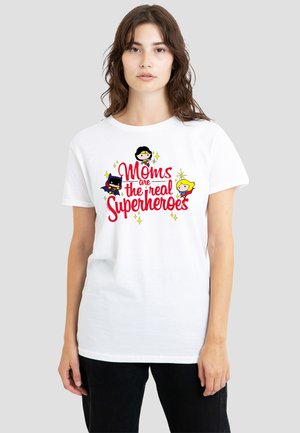 Cotton Soul, JUSTICE LEAGUE MOTHER'S DAY MOMS ARE THE REAL SUPERHEROES - Print T-shirt - white
