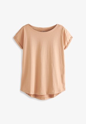 Next CAP SLEEVE - T-shirt imprimé - natural tan brown