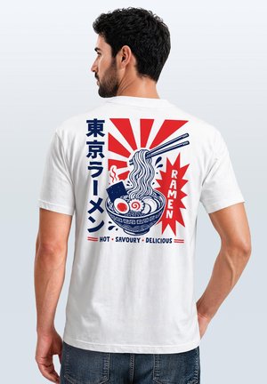 Neverless, Print T-shirt - slim-fit weiß