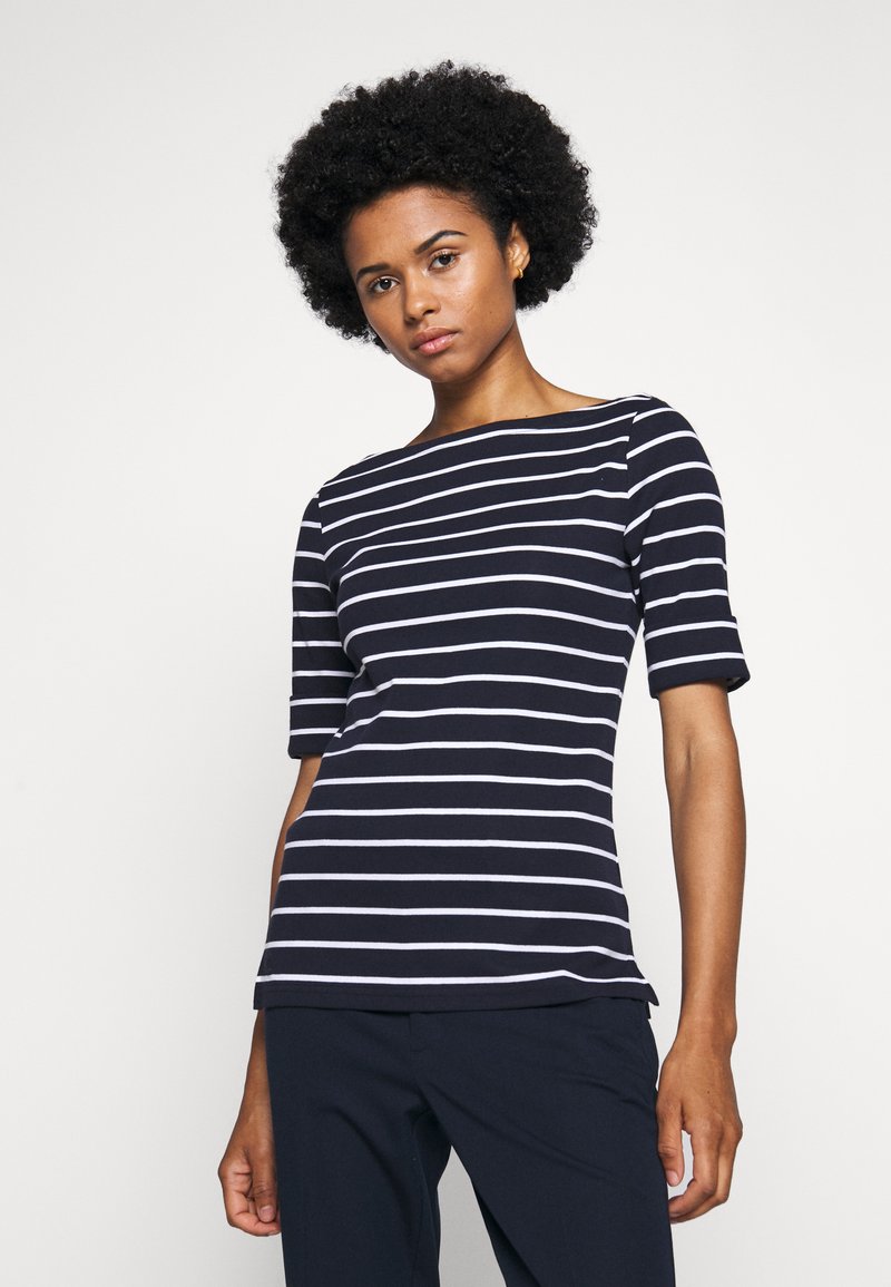 Lauren Ralph Lauren STRIPED BOATNECK TOP Print Tshirt navy/white