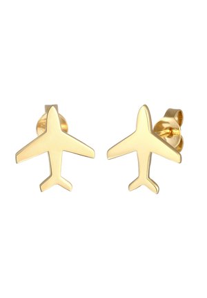 AIRPLANE STUDS - Øreringe - gold-coloured