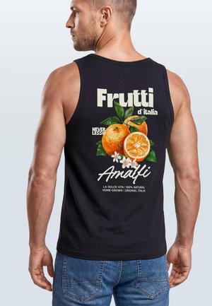 Neverless, TANKTOP HERREN MIT GRAFIK-PRINT - FRUTTI DI ITALIA - TRÄGERSHIRT - Top - schwarz