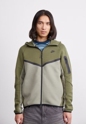 TECH - Užtrauktuku užsegamas treningas - medium olive/light army/black