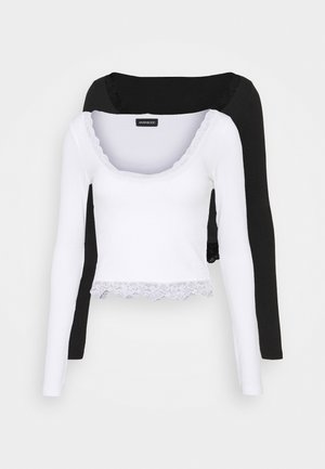 2 PACK - Maglietta a manica lunga - black/white