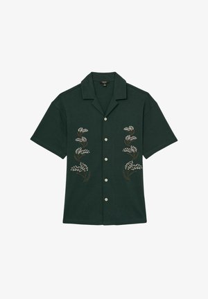 Reiss GOYA FLORAL EMBROIDERED - Košeľa - dark green