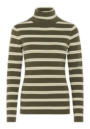 Soaked in Luxury SLSpina Striped Rollneck - Džemperis - tarmac w sandshell stripe