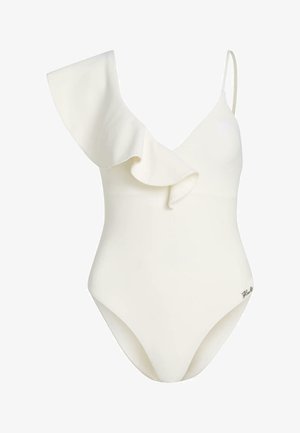 KARL LAGERFELD, KARL LAGERFELD SWIMWEAR BODY SIGNATURE RUFFLE - Maillot de bain - cannoli cream