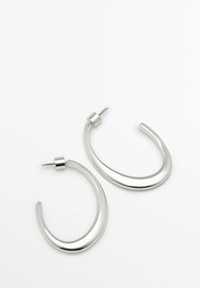 Massimo Dutti THIN HOOP - Náušnice - silver coloured