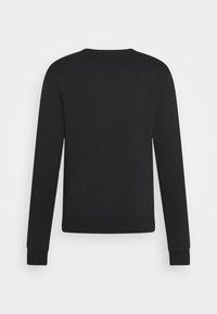 Felpa nera con maniche lunghe, polsini a costine e orlo dritto. Tessuto morbido, collo a giro classico, design minimalista senza decorazioni.