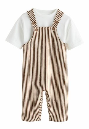 REGULAR FIT - SET - Kombinezonas su petnešomis - brown and off white stripe