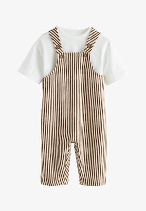 REGULAR FIT - SET - Kombinezonas su petnešomis - brown and off white stripe