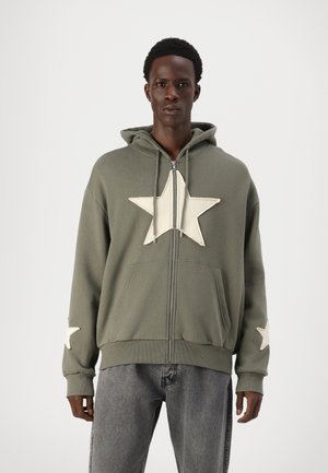 YOURTURN UNISEX - Športna jopa s kapuco na zadrgo - khaki