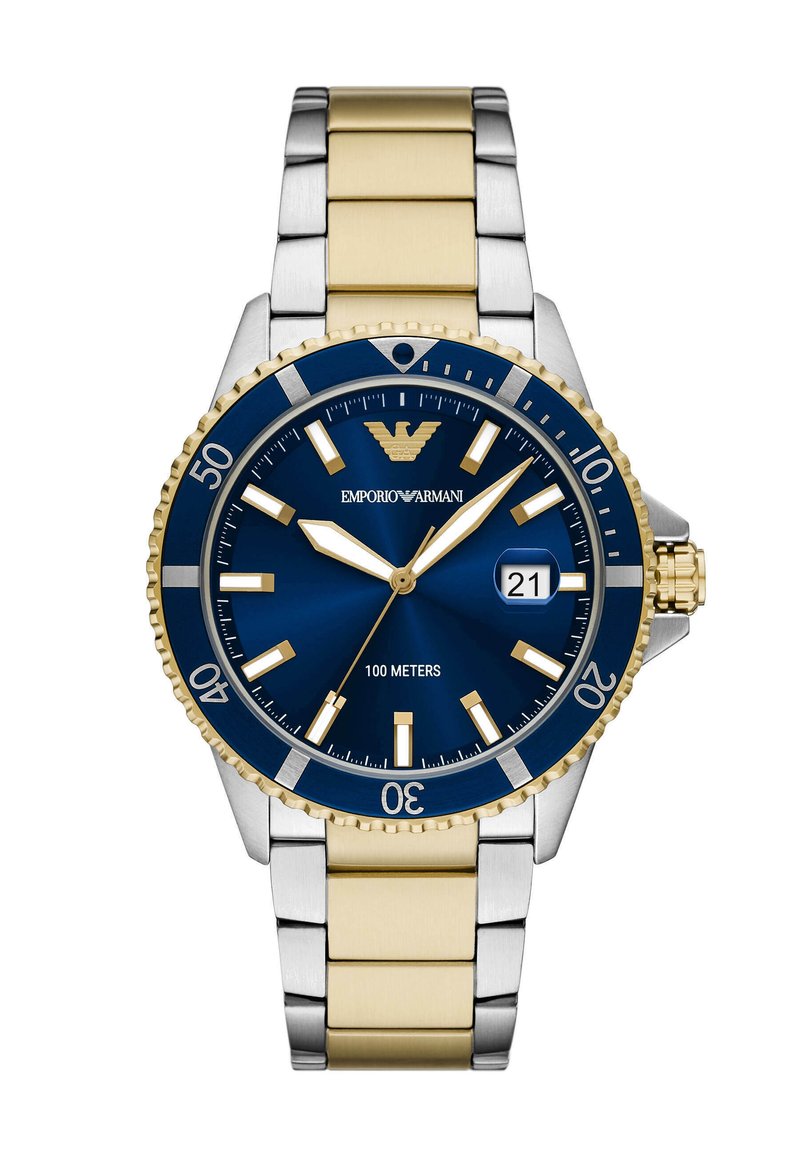 Emporio Armani TRADITIONAL WORLD EXPLORER - Klocka - silver coloured and gold coloured