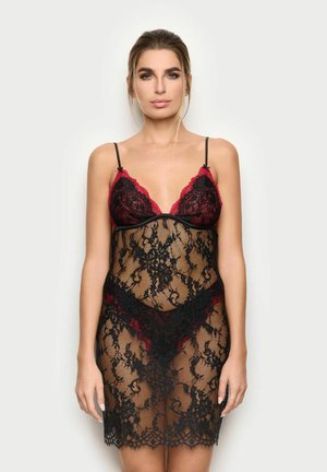 ROMANTIC - Nattrøjer / negligé - black/ruby floral