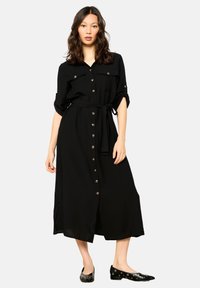 SAFARI WITH RIBBON - Shirt dress - black