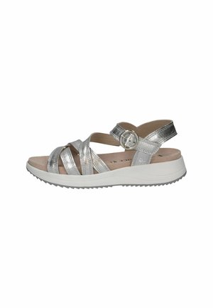 Sandales compensées - silver metal