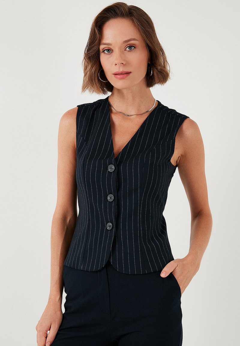 LELA REGULAR FIT - Strukirani kaput - dark blue-white