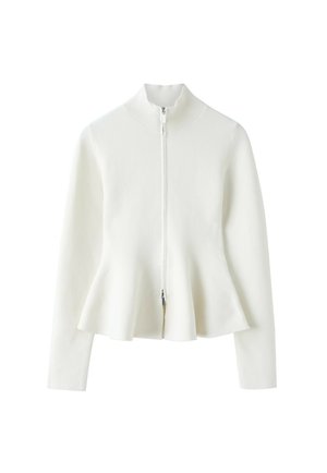 Stradivarius, PEPLUM KNIT SWEATER - Gilet - white