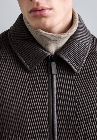 Emporio Armani BLOUSON JACKET - Giacca di pelle - after dark