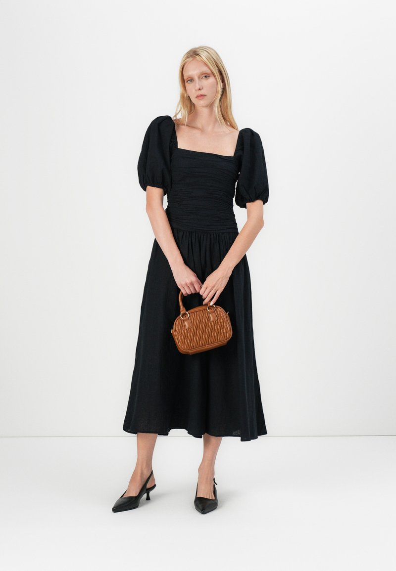 Abercrombie & Fitch EMERSON PUFF MAXI - Day dress - black - Zalando.ie