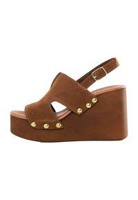 Love & Roses - REGULAR FIT - CROSS STRAP  - High heeled sandals - tan brown Thumbnail Image 1