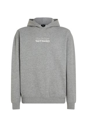 Pilkas hoodie, pagamintas iš minkštos fliso medžiagos. Su kengūros kišene ir su raišteliu reguliuojama kapuce. Priekyje spausdintas "Ateities Surišo Visuomenė" logotipas.