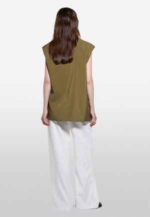Sisley, CREAM WHITE RELAXED FIT TROUSERS - Pantaloni - white