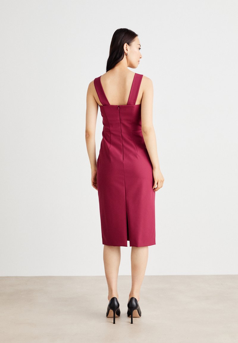 boss burgundy dress Burgundy Floral Velvet Midi Dress