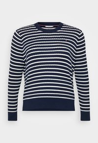 CABLE FINE - Strikkegenser - dark night navy/ivory