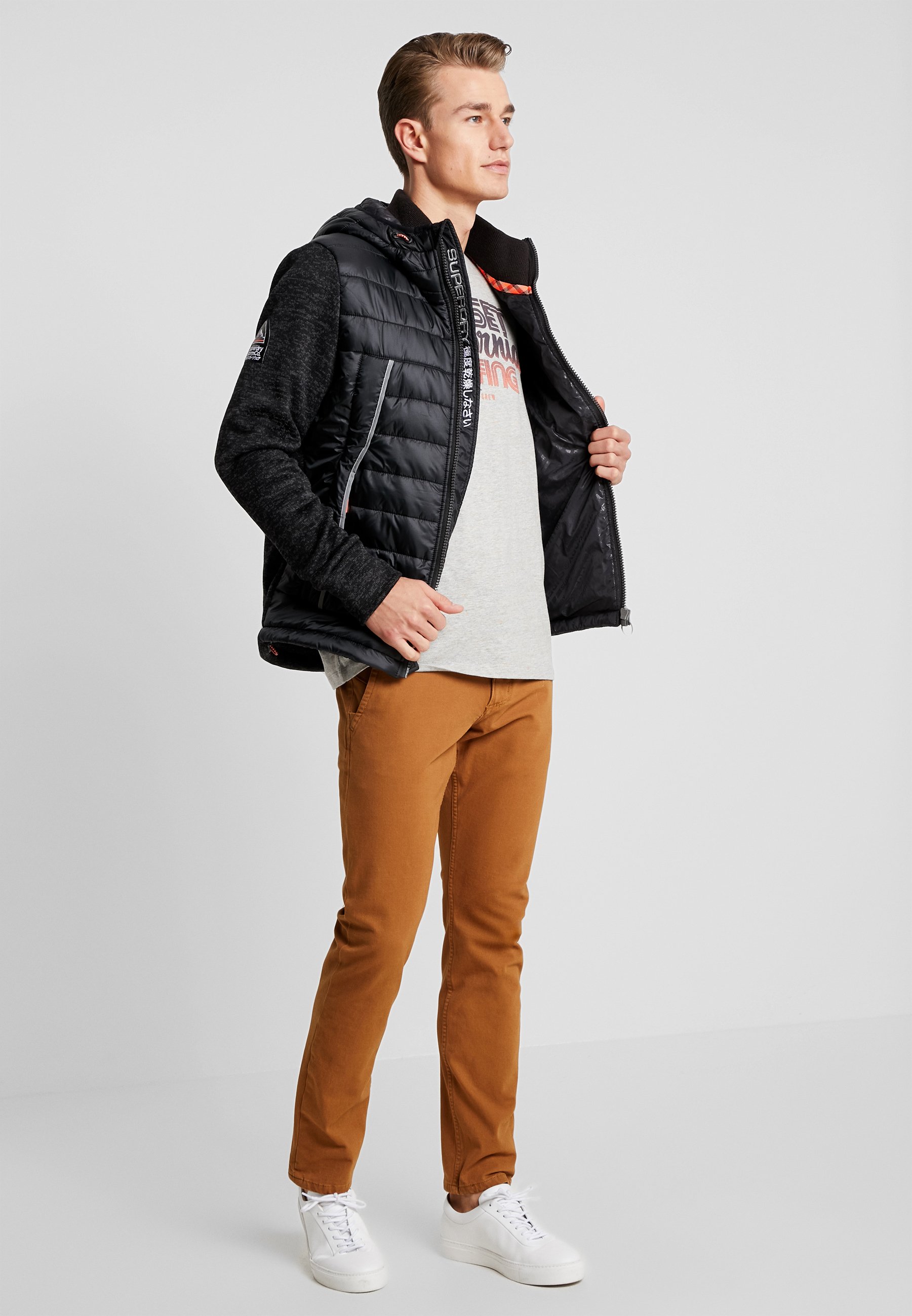 Superdry STORM FLASH HYBRID Lett jakke black heather Superdry STORM FLASH HYBRID Lett jakke black heather