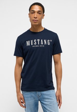 Mustang Print T-shirt - blau