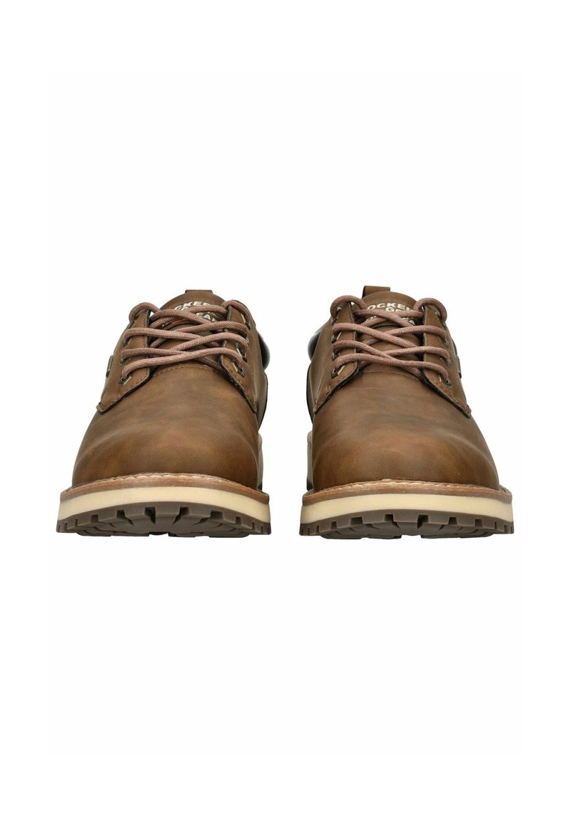 Baskets à Lacets Dockers By Gerli Pour Femme – Marron, Semelle Compensée, Textile Et Synthétique