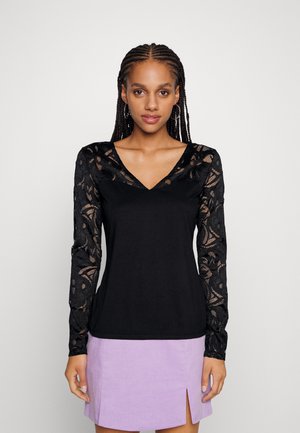 VISTASIA V NECK - T-shirt à manches longues - black