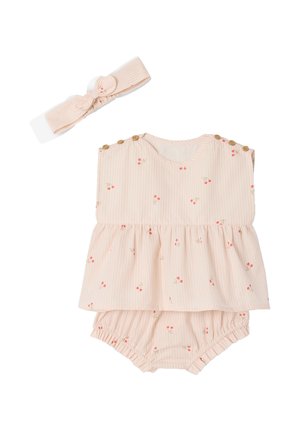 Vertbaudet, VERTBAUDET BABY-SET MIT KIRSCH-MOTIVEN: TOP, SHORTS & HAARBAND - Blouse - wollweiß