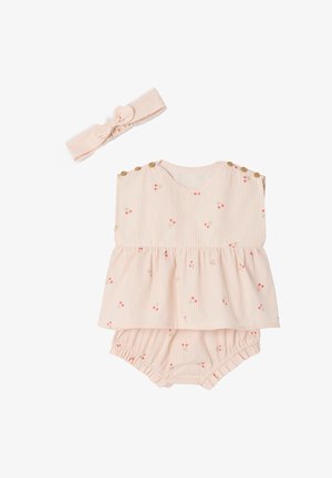 Vertbaudet, VERTBAUDET BABY-SET MIT KIRSCH-MOTIVEN: TOP, SHORTS & HAARBAND - Blouse - wollweiß