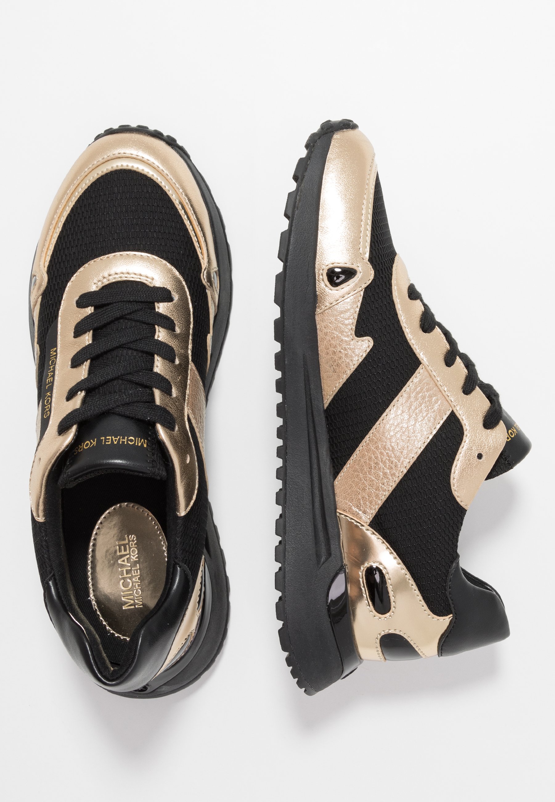 michael kors black and gold trainers