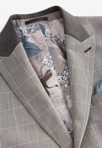 Next SLIM FIT TRIMMED CHECK - Anzugsakko - taupe brown