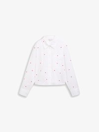 Ausgewählt, white/red heart embroidery